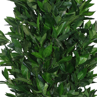 Leaf Design UK 120cm (4ft) Artificial Topiary Bay Tree Pyramid Extra Large Black Plastic Pot, Green Cone