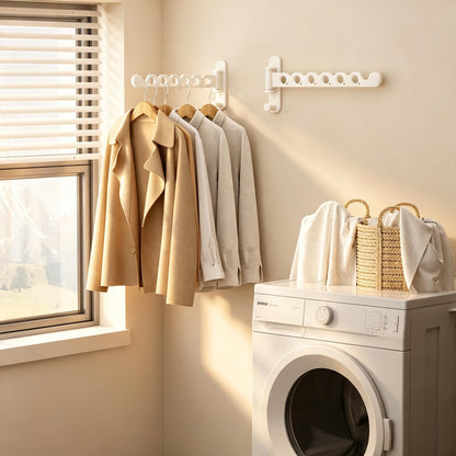 dancrul Wall Mounted Drying Rack Clothing Foldable for Laundry Room，White 2 Packs