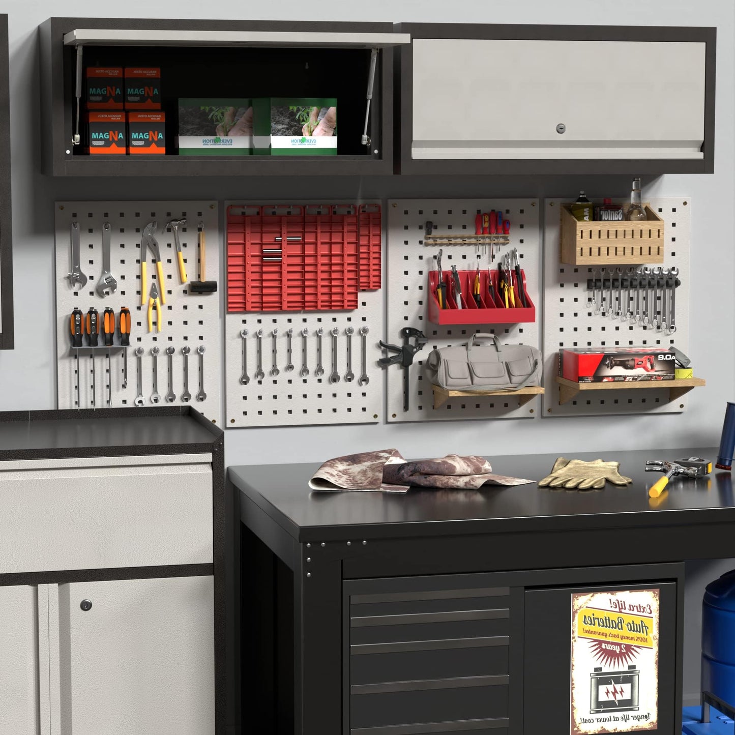 SUPEER Metal Wall Cabinet with Up-flip Door, Size 35cm x 66cm x 30cm