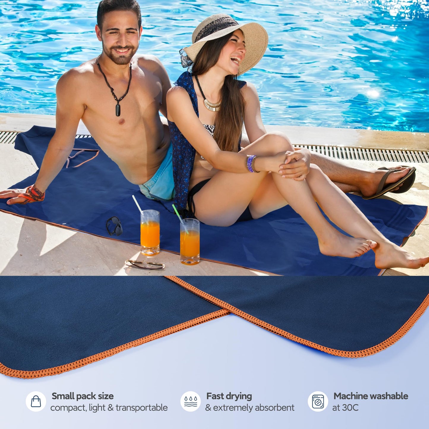 Pameil Changing Robe Bath Poncho for Men and Women, Poncho Towel, Microfibre Surf Poncho, Bath Poncho, Towel