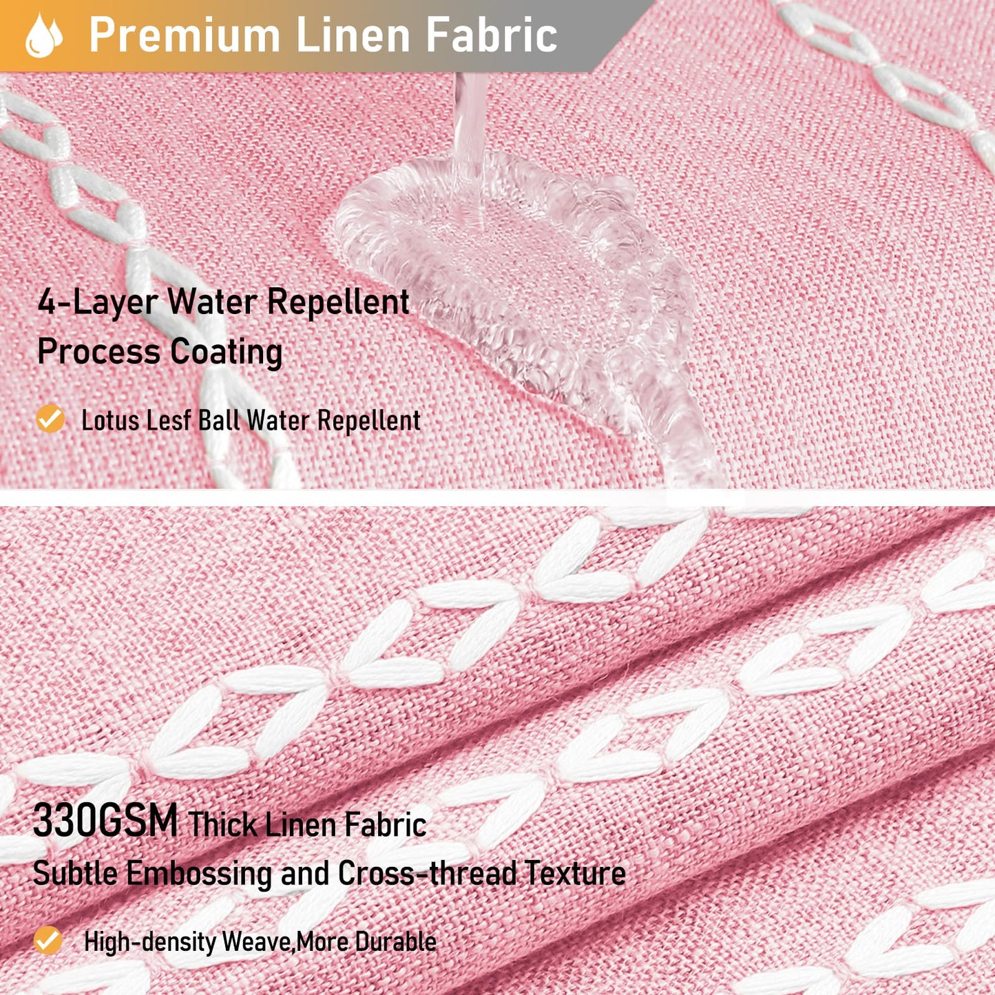 BTTN Long Boho Farmhouse Striped Weighted Shower Curtain, 183x201cm, Pink