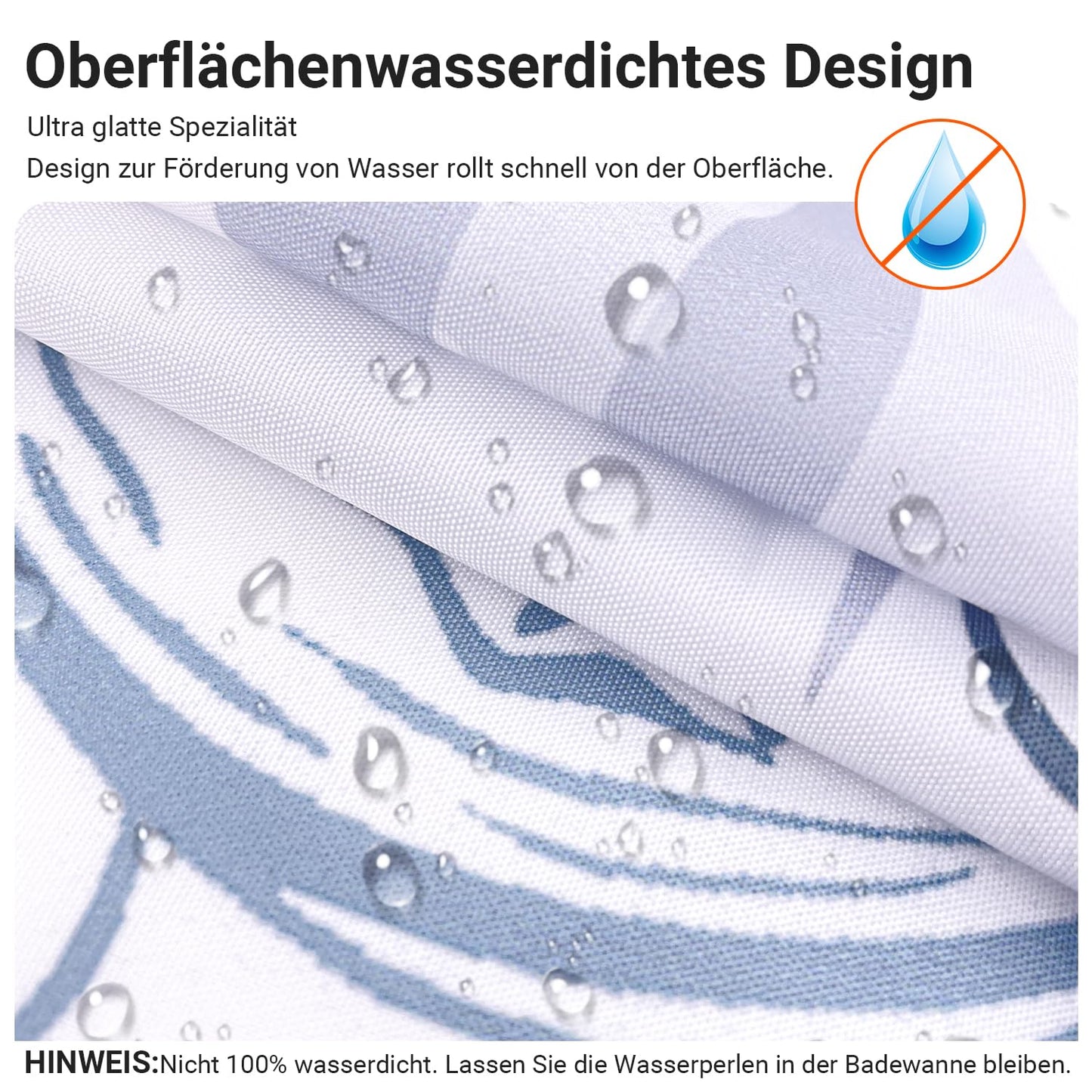 Lerores Shower Curtain 96x71 inch,Seabed Mould and Mildew Resistant,Waterproof,Washable Polyester Fabric Bath Curtains with Weight Tape,16 pcs Hooks