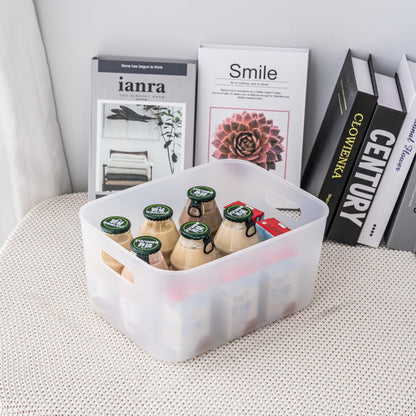 Cetomo 8L*6 Storage Basket, Plastic Open Storage Box, Containers for Shelves, Organizers with Handles for Office, Countertops, Cabinets, PP, BPA Free