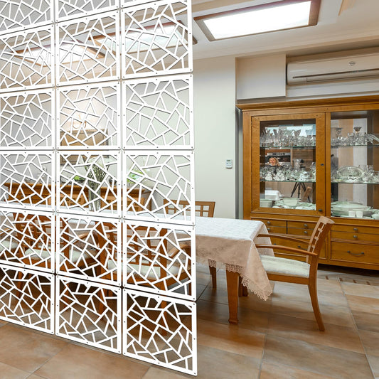 Lchen Hanging Room Divider,10 Pieces Wood-Plastic Hanging Panels 0.2?Thick Screen Panel for Living Room Bedroom Home Decoration(DQ,11.4"X11.4")