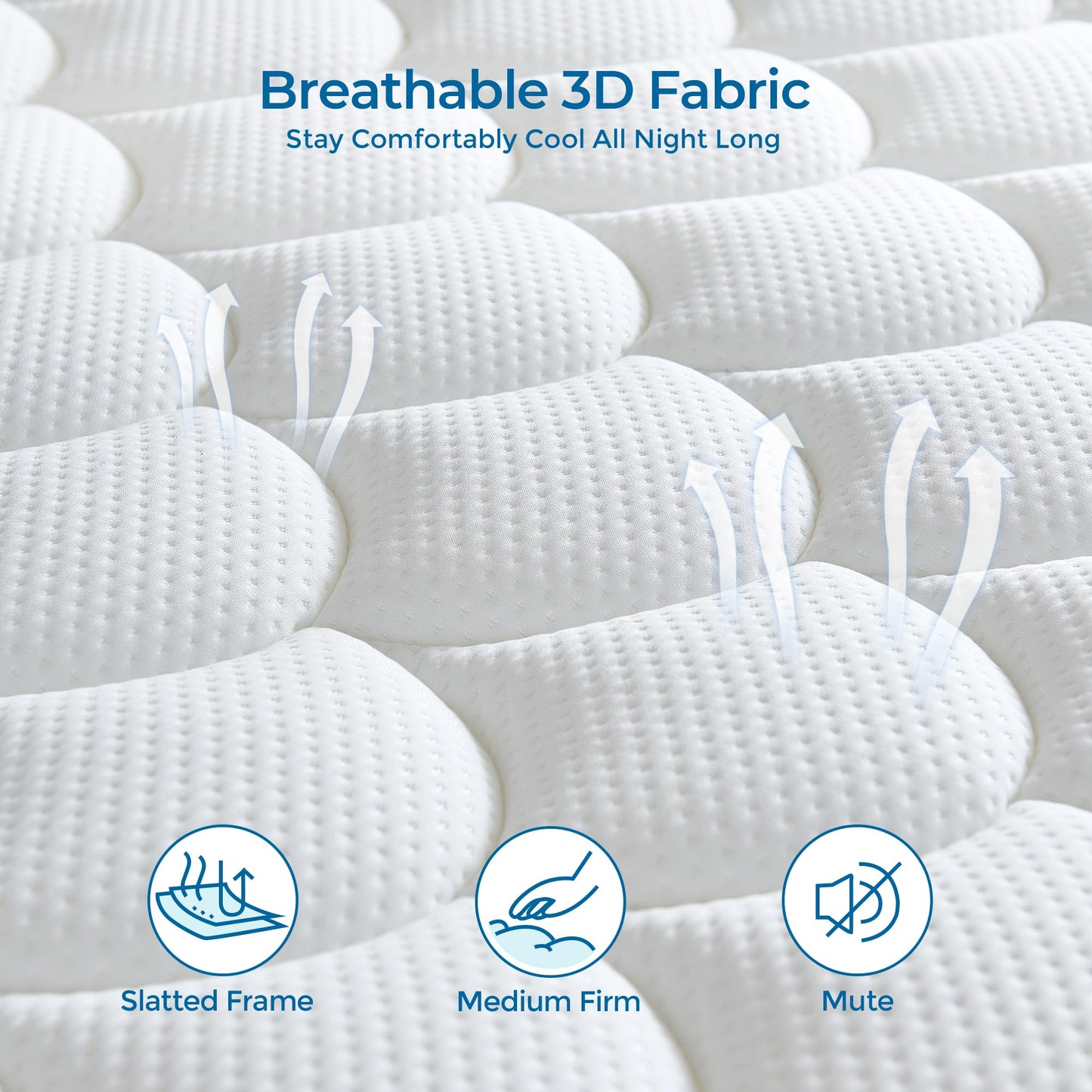 dosleeps Single Mattress 3FT,10 Inch Extra Thick 9-Zone Orthopedic Mattress with Memory Foam & Pocket Springs and 3D Breathable Fabric- Motion
