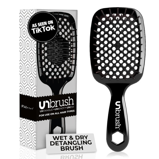 FHI HEAT Unbrush Wet & Dry Vented Detangling Hair Brush, Black