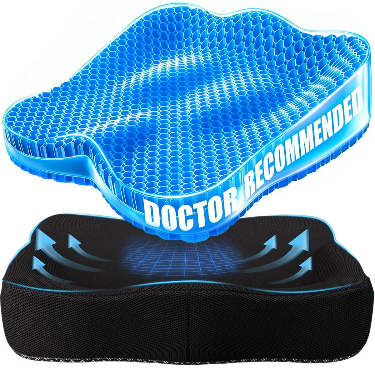 Gel Seat Cushion, Honeycomb Office Chair Seat Cushion Pads for Long Sitting