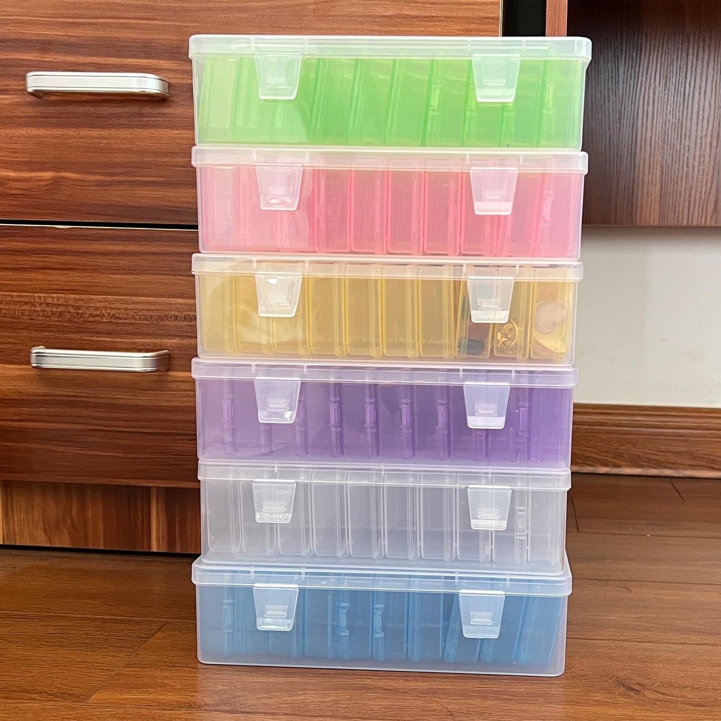 Forever bene 31 Piece Green Storage Box and Small Parts Organiser, 31 Pieces, Green