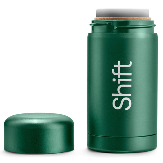 Shift - 100% Plastic Free, Natural Refillable Deodorant Set - Green Shell - Sage & Sea Salt Refill - No Aluminium, No Baking Soda