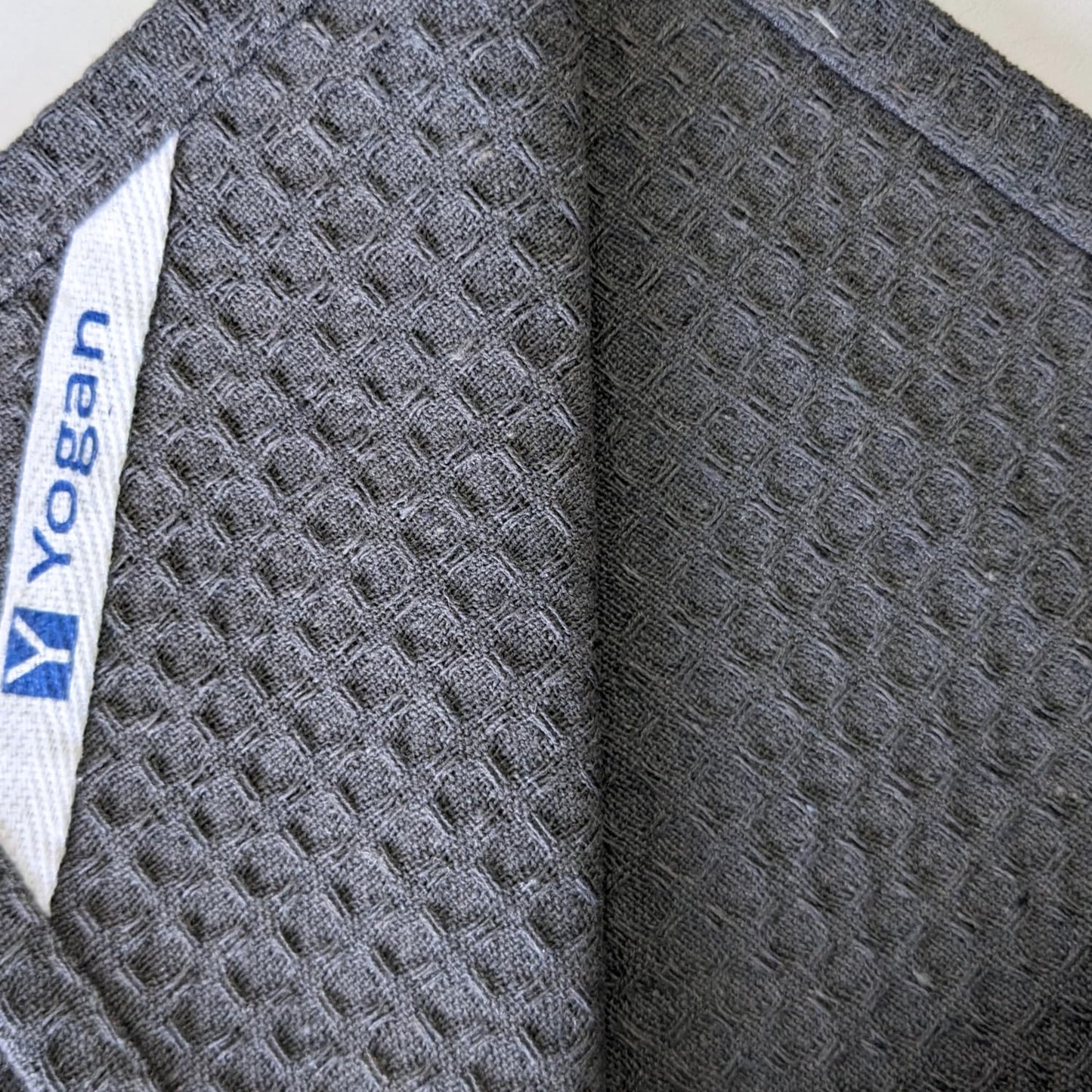 YOGAN Tea Towels/Kitchen Towels Pack of 5 | 100% Cotton | 50x70cm | Waffle Weave | Super Soft | Super Absorbent | Lint Free (Charcoal Grey)