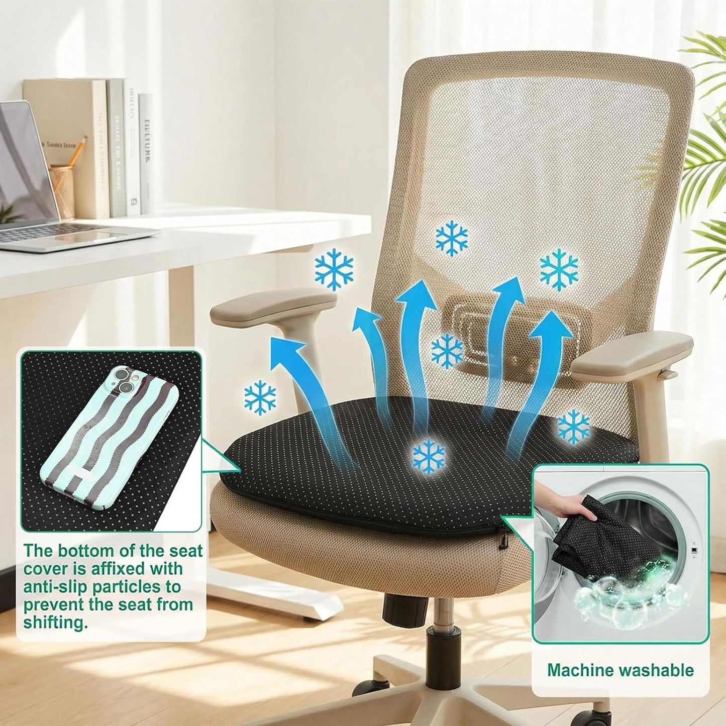 Gel Seat Cushion - Soft Sitter Honeycomb Cushions Double Thick Gel Cushion with Cloth Cover, Cooling & Ergonomic Support Pressure Cushion