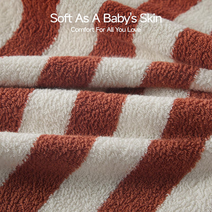 REDKISS 2 Pack Striped Hand Towels for Bathroom - 100% Cotton Decorative Hand Towel Set, 32x72cm, Soft Absorbent and Quick-Dry Towels for Bathroom