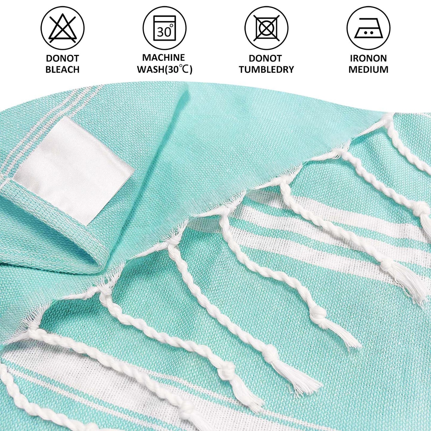 Ouxiaobai Turkish Beach Towel Oversized - 40"x70" Quick Dry Sand Free Thin Beach Towels for Adults, Extra Large Lightweigh Travel Towel(Aqua)