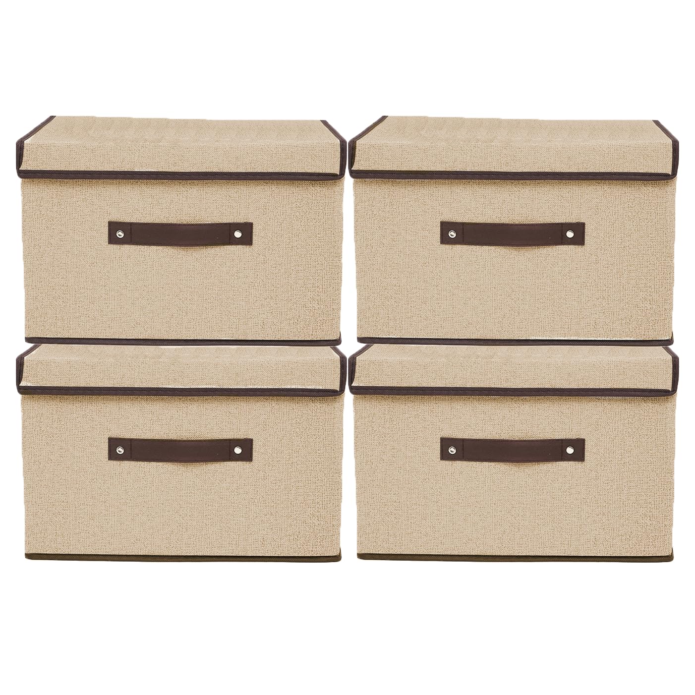 Fabric Storage Boxes with Lids 4 Pack, Foldable Storage Box, 38X25X25cm