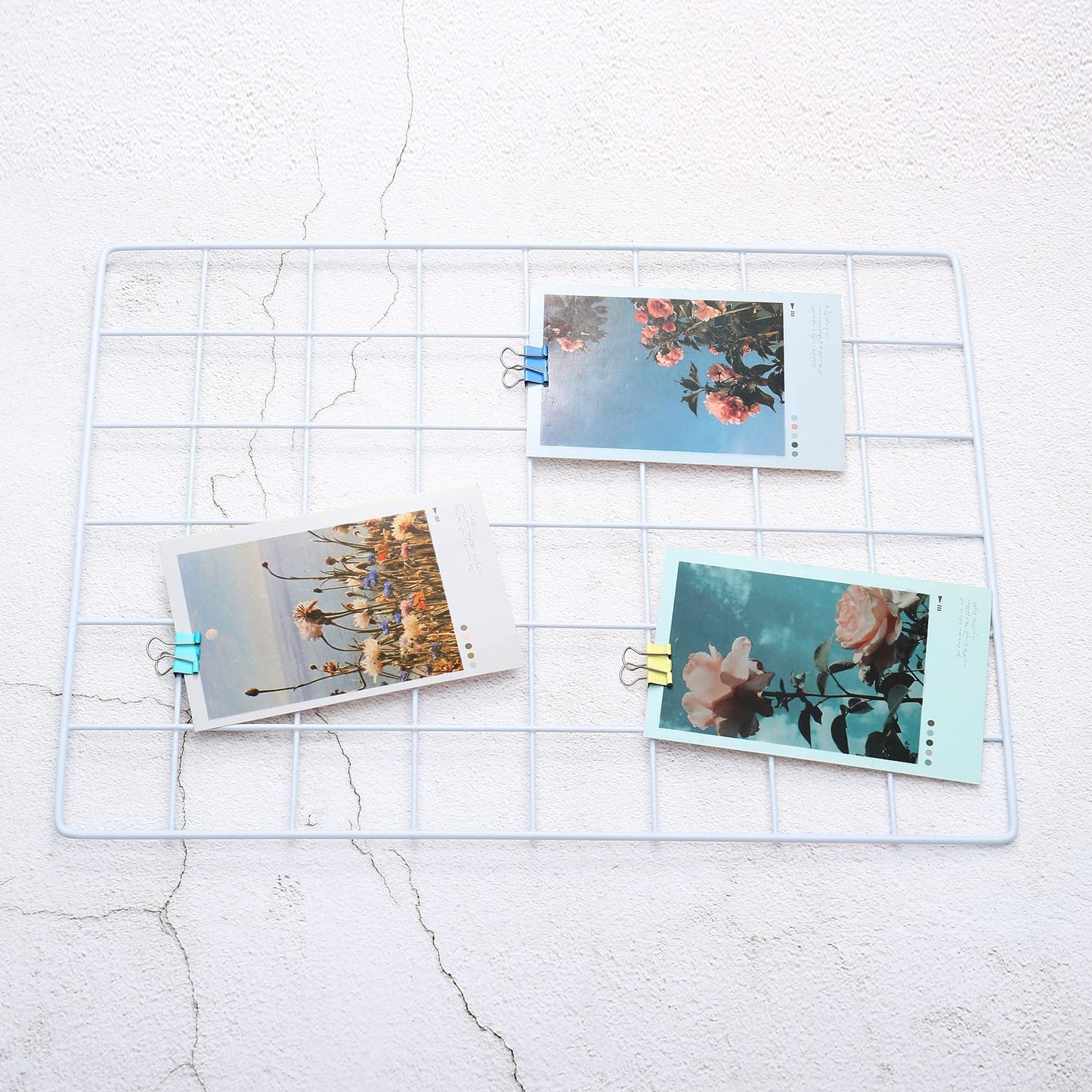 PATIKIL 16"x12" Wire Grid Panel, 1 Pack Wall Grid Decorative Panels Board Photo Pictures Display Decor Hanging Organizer for Home Office, White