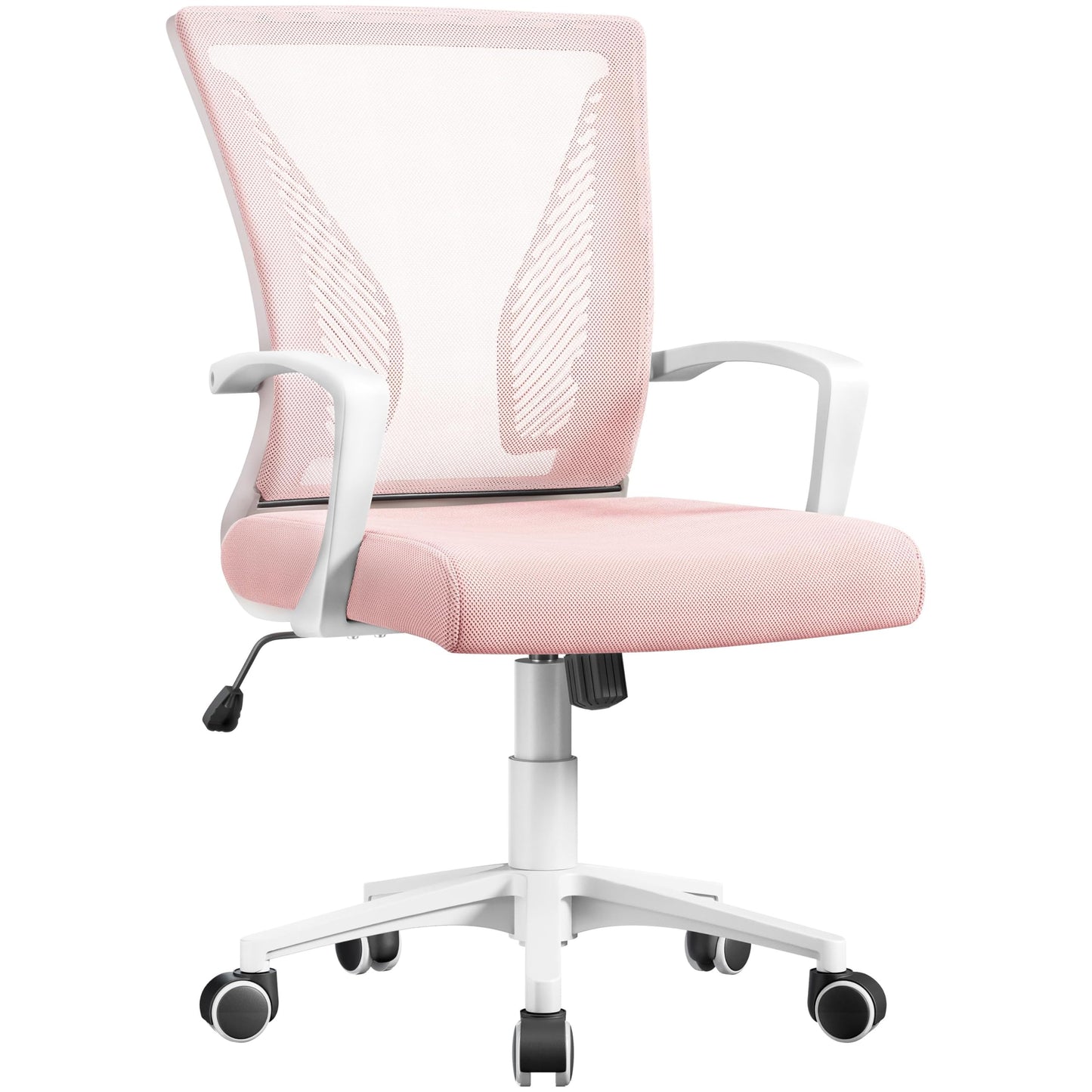 Yaheetech Adjustable Office Desk Chair Ergonomic Mesh Computer Chair Pink