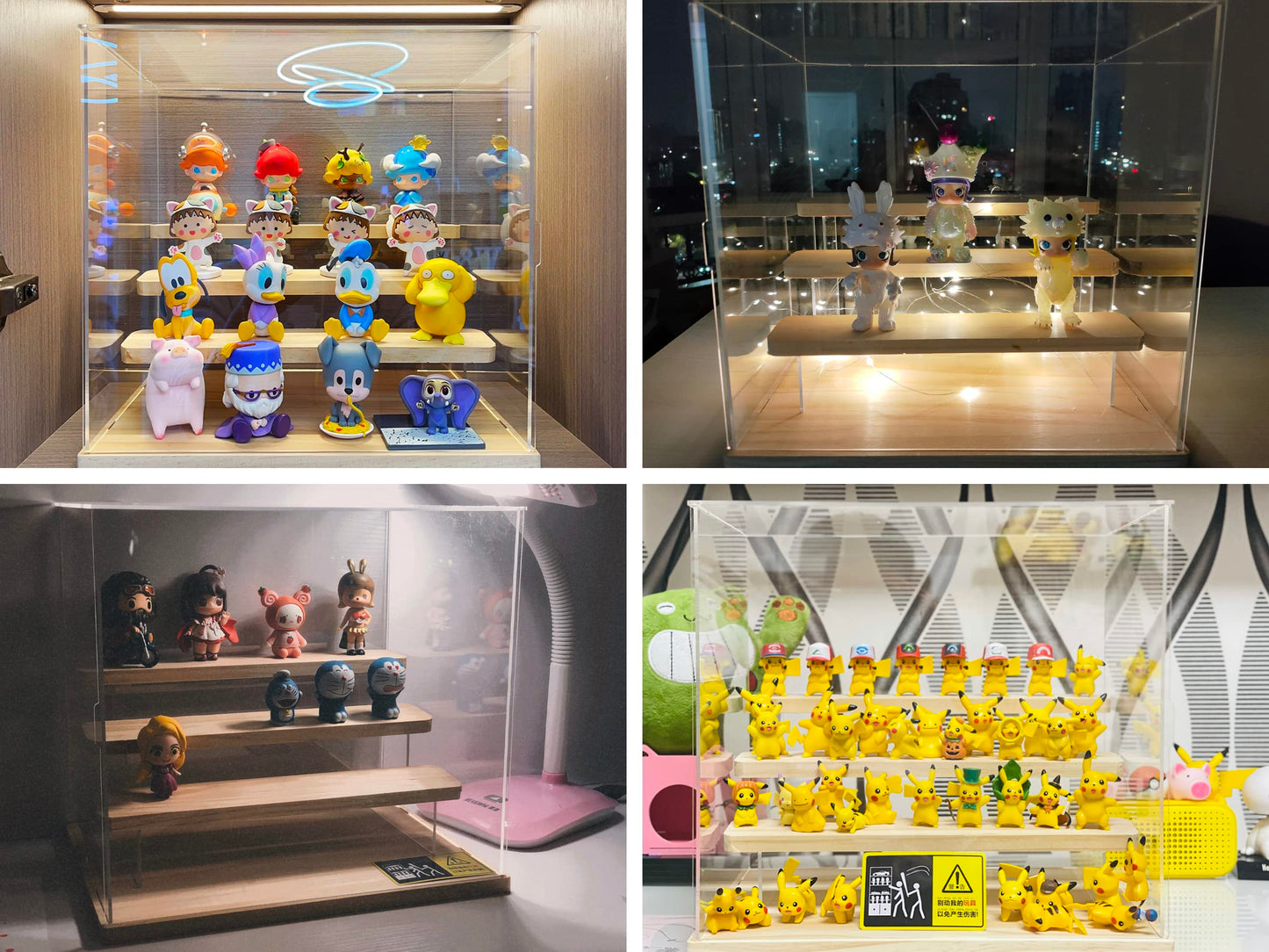 Nynelly 5 Tier Clear Acrylic Display Case for Models, Mini Figures, Pop Mart, Labubu, Sonny Angel, Smiski - Assemble Dustproof Display Box with Door