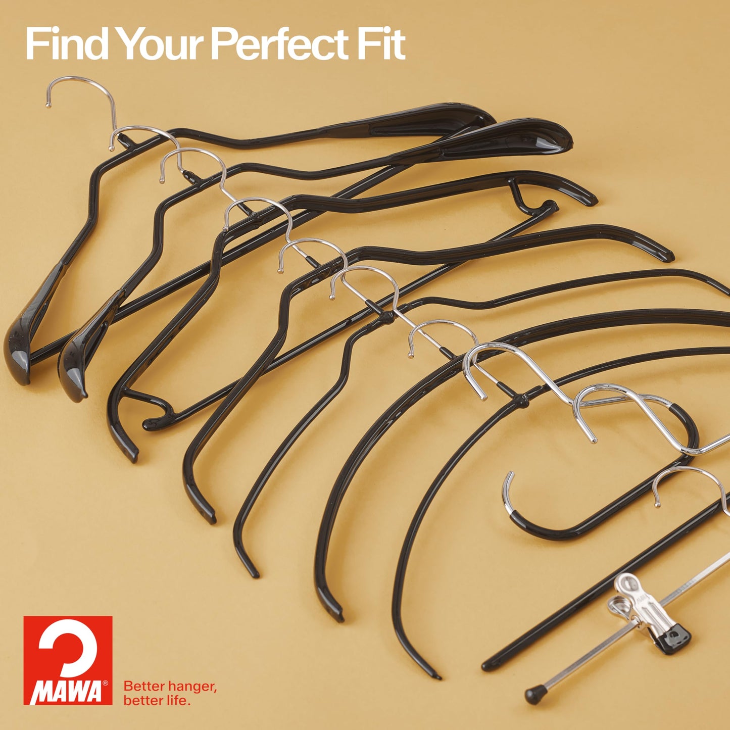 Mawa by Reston Lloyd Euro Series Non-Slip Space Saving Steel Clothes Hanger for Shirts, Dresses, Sweaters, Style 40/P,Copper