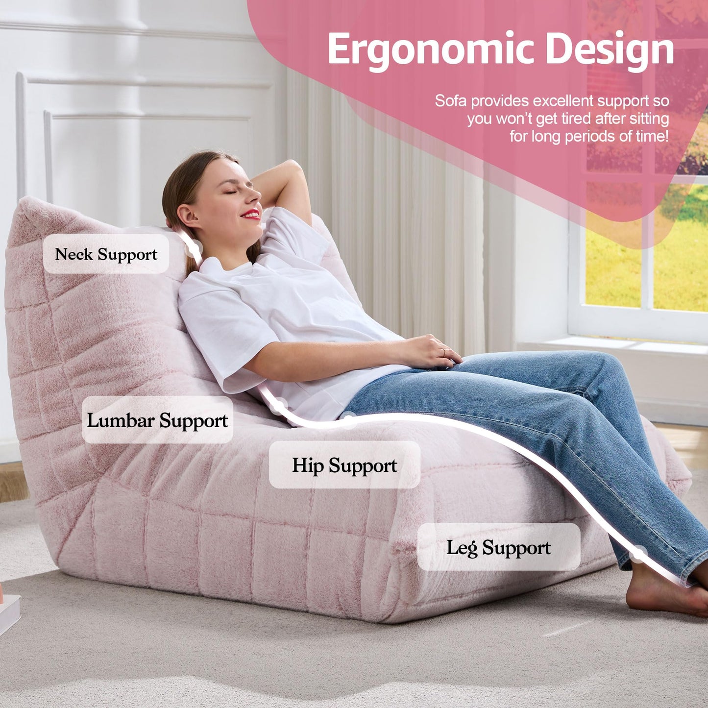Hobestluk Big Bean Bag Chairs for Adults Fireside BeanBag Couch Togo Sofa