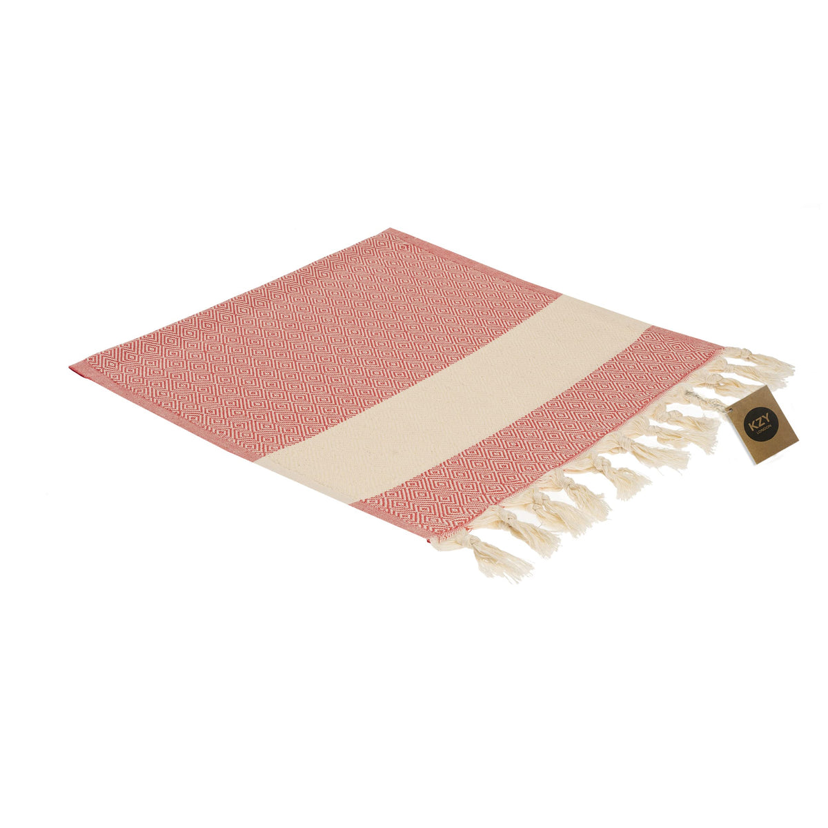 KZY LONDON Turkish Hand Towel Set of 2 - Towel for Kitchen and Bathroom - 50x100cm, 18,5x40 Inches