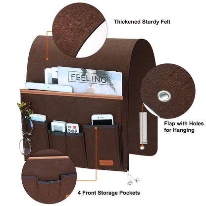 SIMBOOM Sofa Armrest Hanging Storage Bag - Coffee