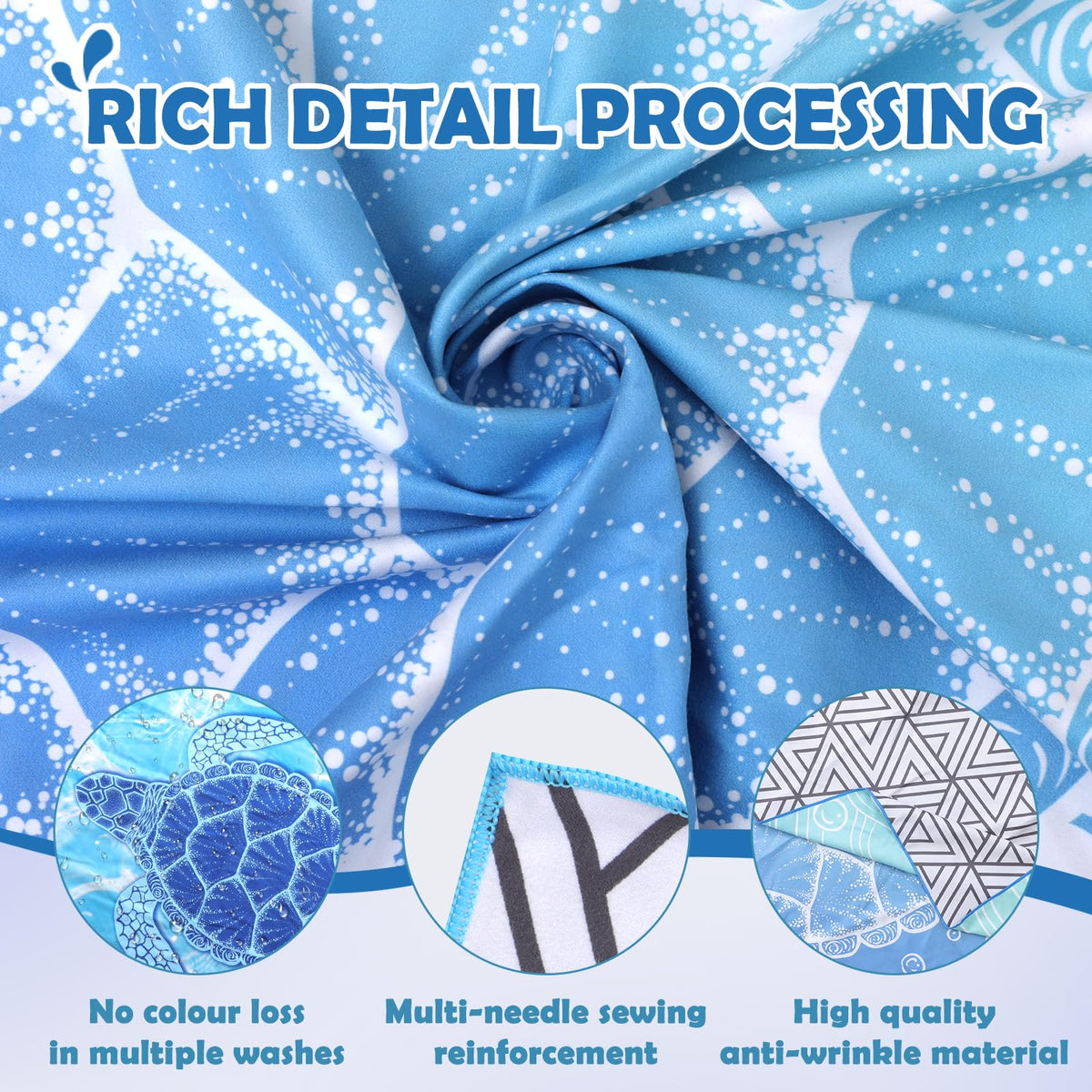 Anavasi 2 Pack Microfibre Beach Towels for Adults, 180 x 90 cm with Net Bag