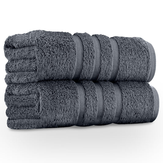 GC GAVENO CAVAILIA Large Bath Sheet 2 Pack - 100% Egyptian Cotton - Highly Absorbent & Quick Dry Extra Large Towels - Easycare & Durable - Charcoal
