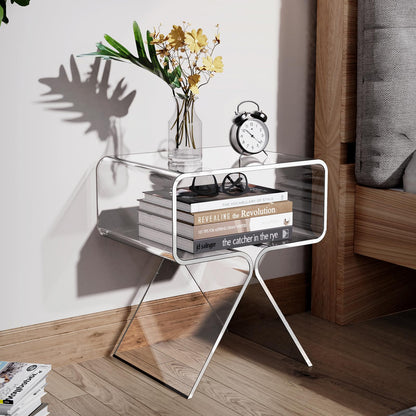 solaround Acrylic Side Table, No Assembly, 39 x 30 x 45 cm, Clear