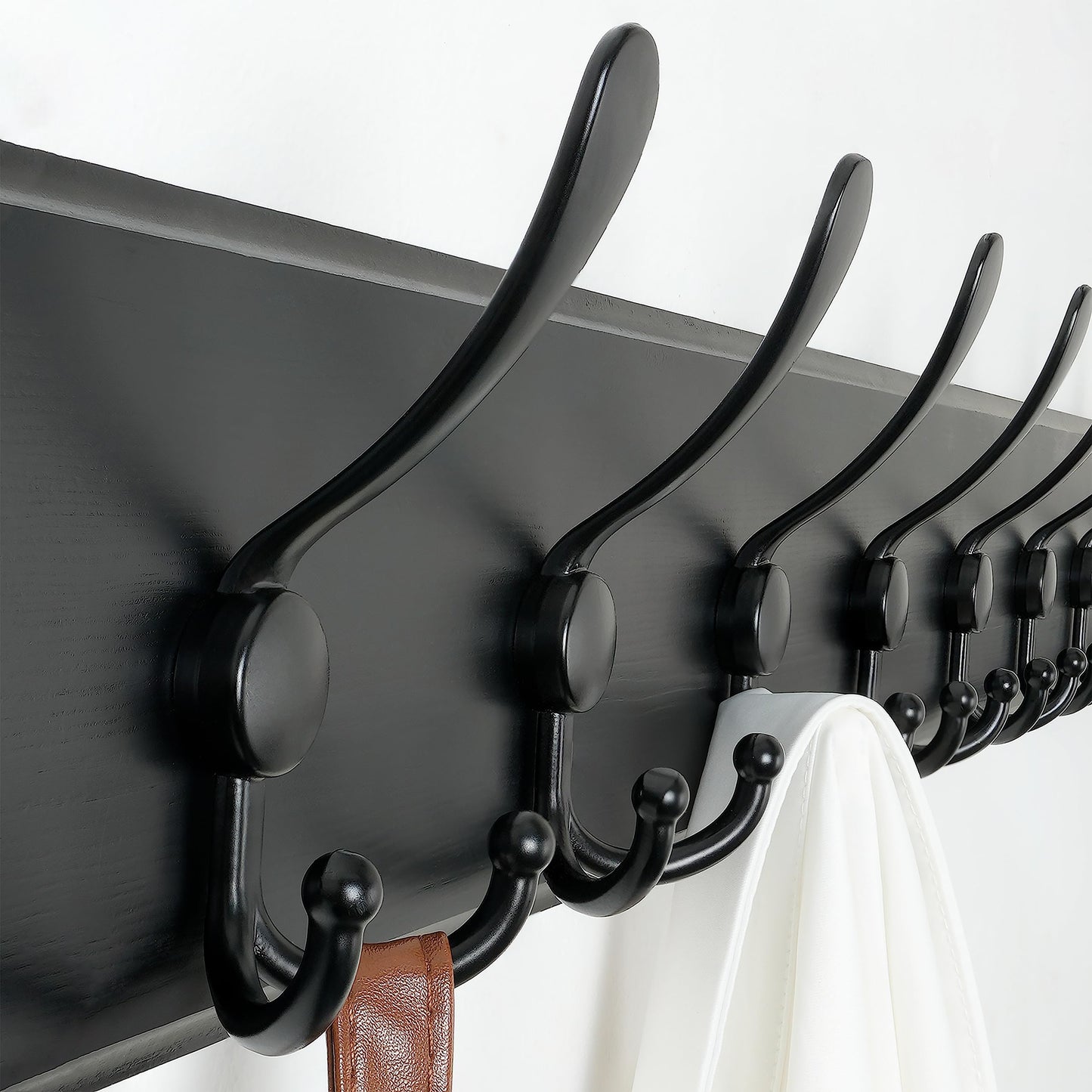 SKOLOO Coat Rack Wall Mounted - 38.3'' Long, Pack of 2, Wooden, Heavy Duty, Rustic Coat Hooks for Wall