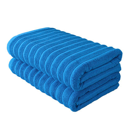 BERIBO Cloud Turkish Towel Set 100% Cotton 620gsm French Blue, 2 Bath Towels