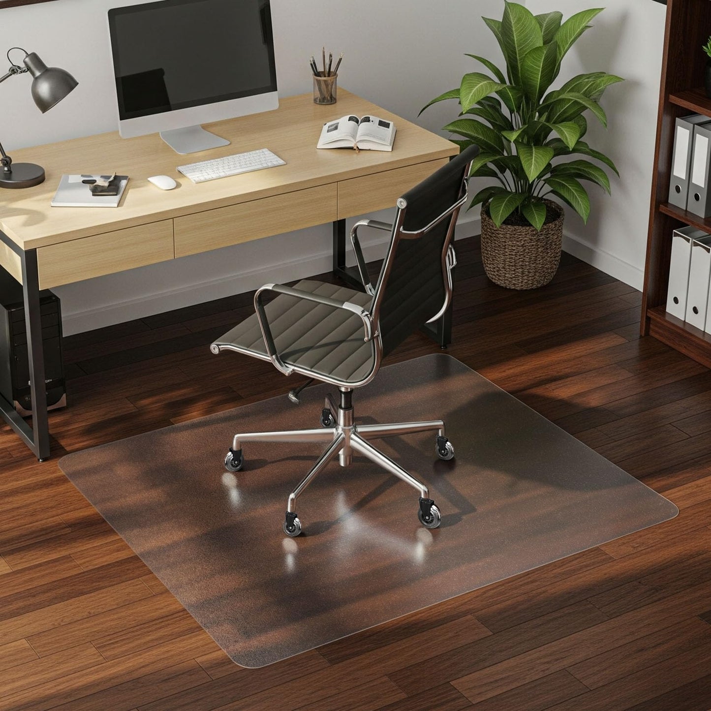 COSYLAND Anti-Slip Frosted Mat for Office Chair on Hardwood Floor - Heavy Duty Under Desk Rug for Rolling Chair - Home Office Floor Protector