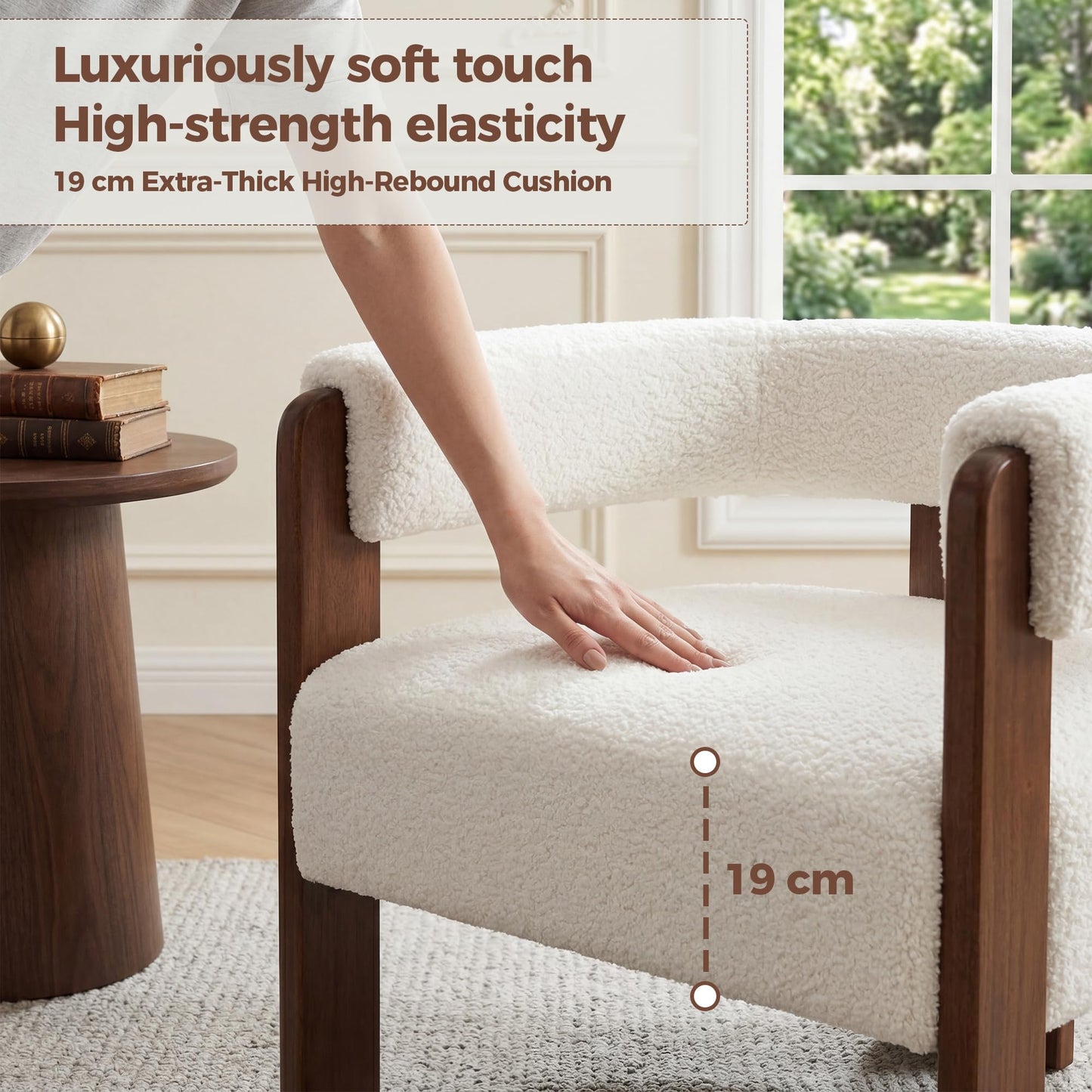 BonVache Modern Armchair Accent Chair for Living Room Bedroom Office