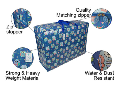 Storage Bags, 65 ltr 1x Pack, Sleepy Owls print