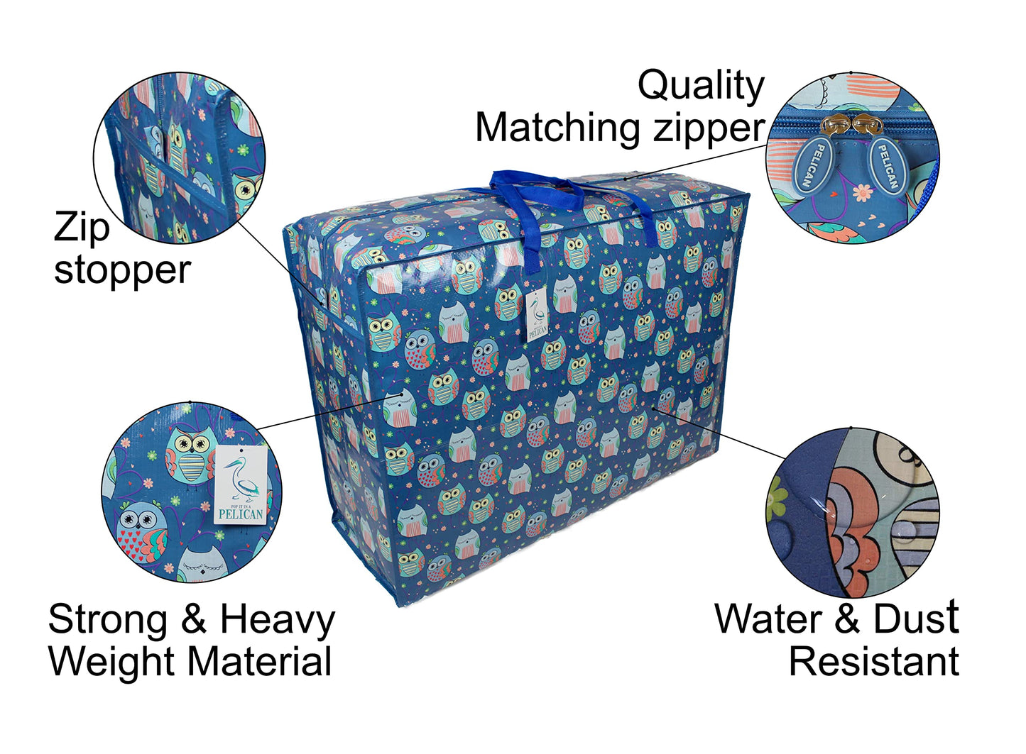 Storage Bags 115 ltr 2x Pack Sleepy Owls print