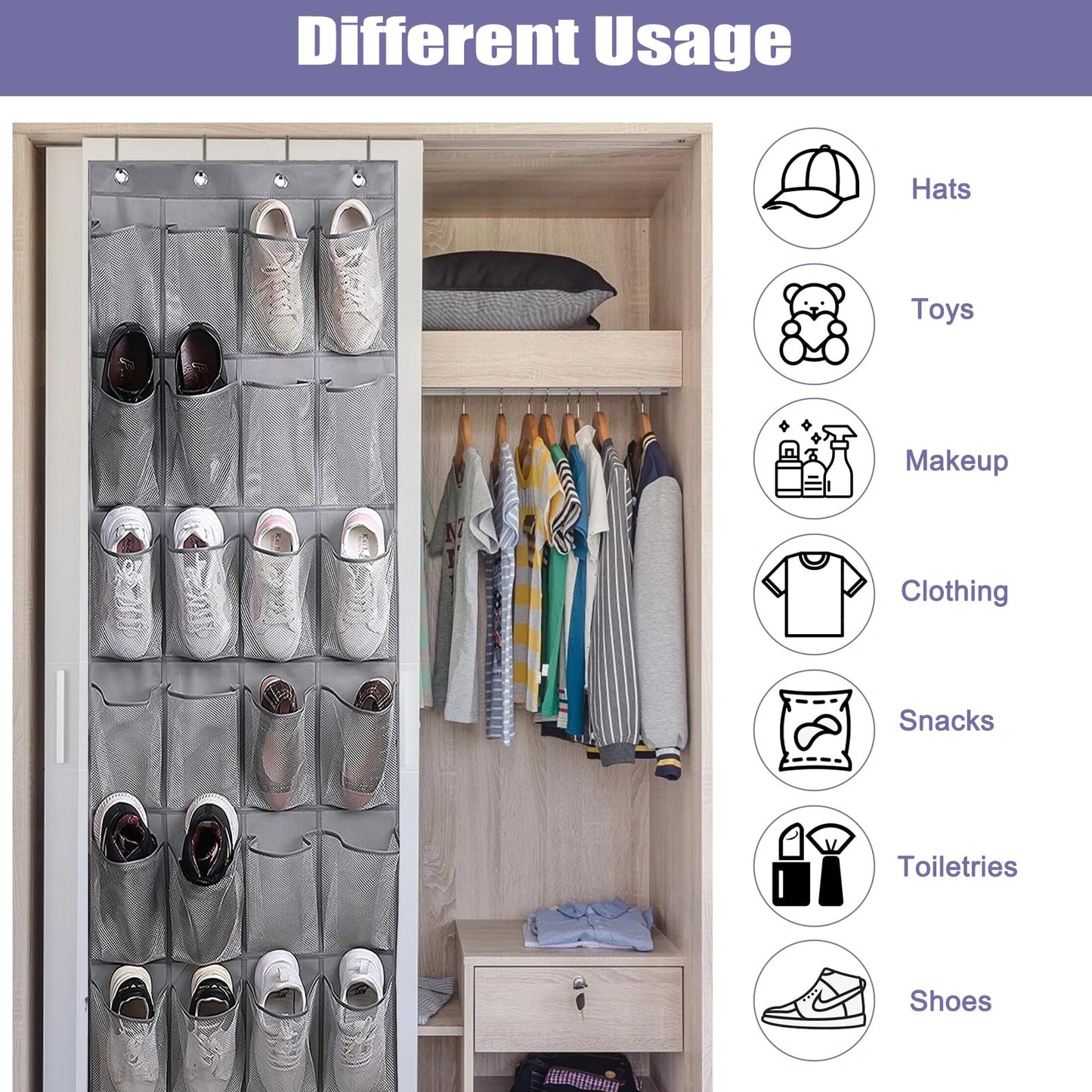 Newthinking Over the Door Shoe Storage Organiser, Hanging Shoe Rack Storage
