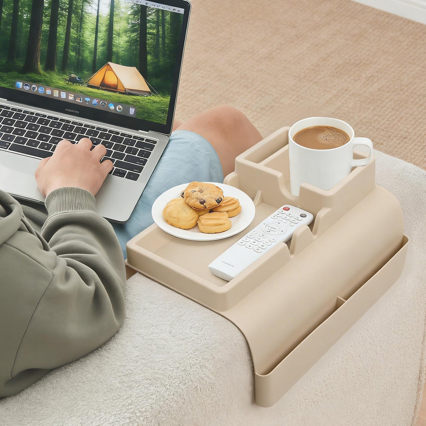 Silicone Sofa Arm Tray, Couch Cup Holder Tray, Sofa Armrest Organizer