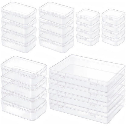 LJY Clear Plastic Storage Boxes with Lids, 24 Pack, 4 Mixed Sizes