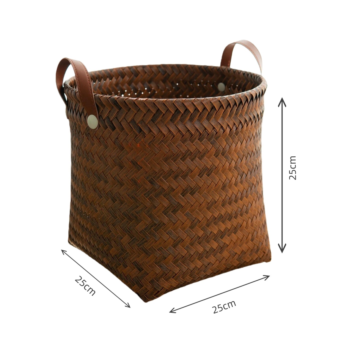 Lightweight and durable artificial rattan storage basket, toy box, laundry room, blanket, modern home decoration, woven basket with handle