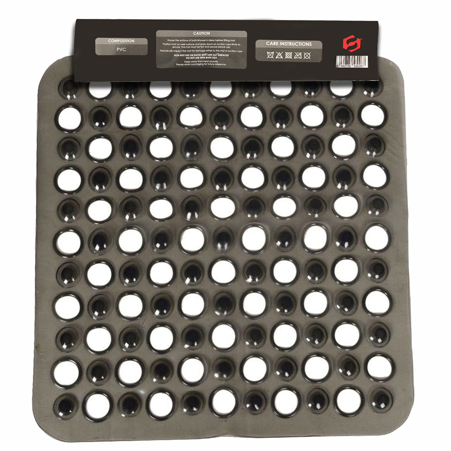 SUL Square Shower Mat Anti Slip,Anti Mould, Machine Washable Bath Mat For Walk In Shower Tray, Bathtub Shower Mats NonSlip Drain Holes Suction
