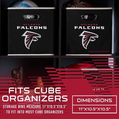 Franklin Sports NFL Atlanta Falcons Collapsible Storage Bin NFL Folding Cube Storage Container Fits Bin Organizers Fabric NFL Team Storage Cubes One