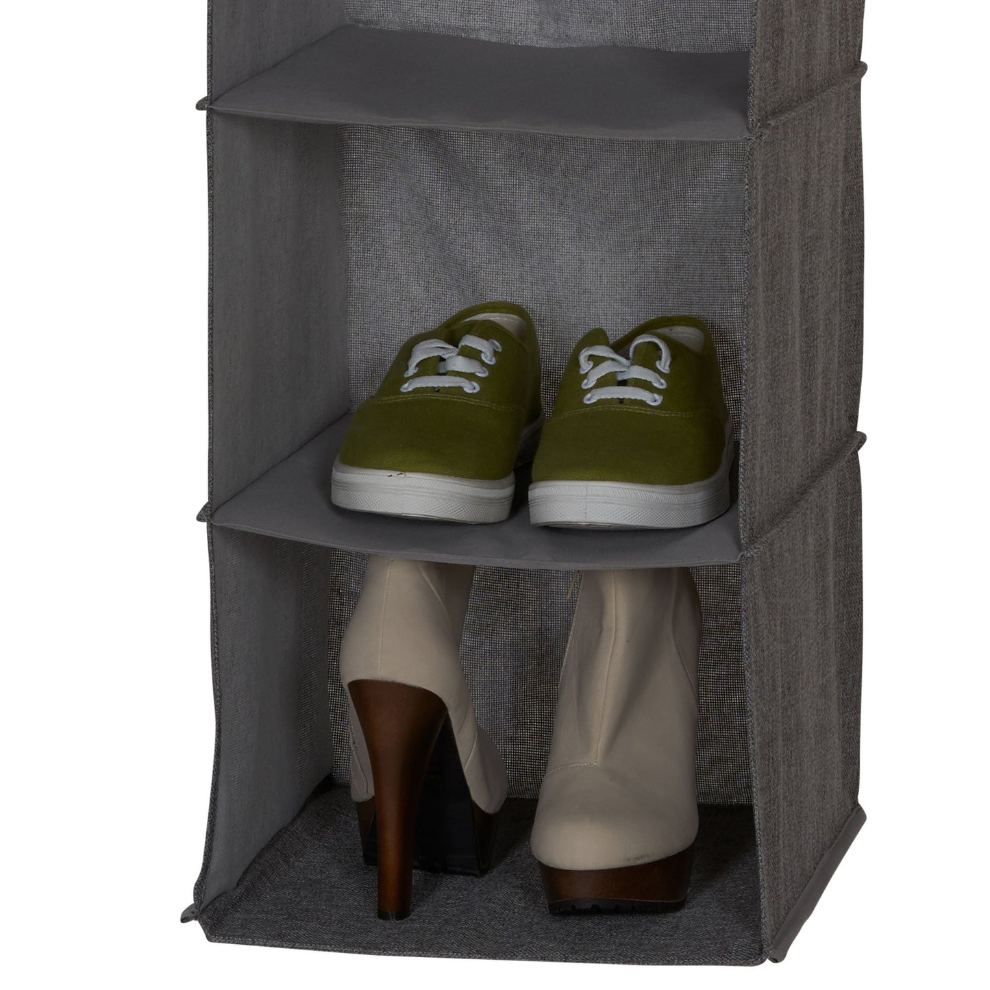 Household Essentials Storage 6 Shelf Hanging Closet Organizer, Grey Linen