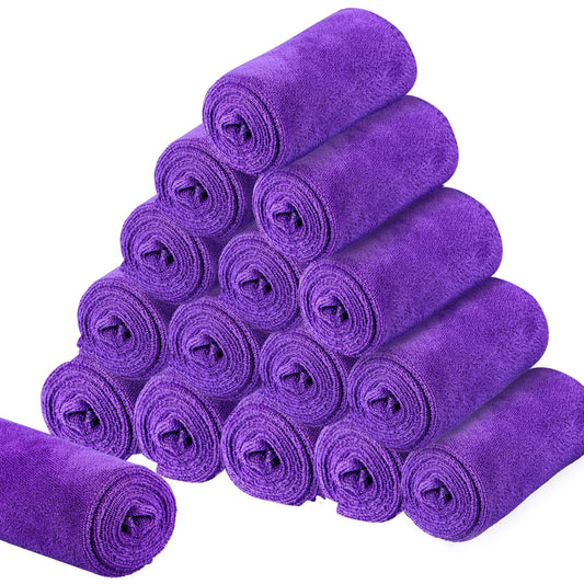 Tatuo 16 Pcs Drying Microfibre Hair Towels 34 x 70 cm Quick Dry Absorbent Hand Towels for Bathroom Soft Hairdressing Cloths for Face Bath Gym Hotel