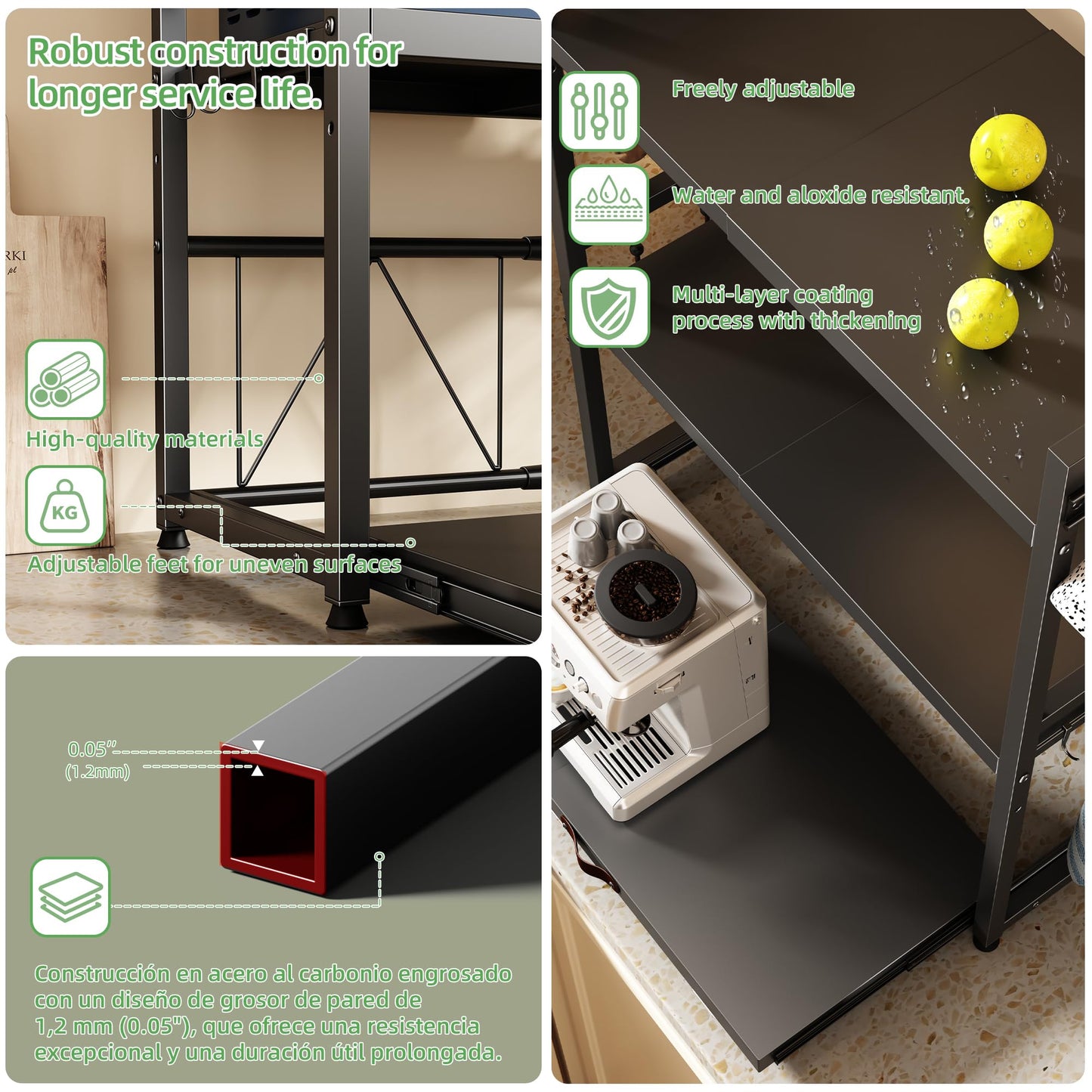 NETEL 2 Tier Expandable Microwave Pull Out Shelf, Microwave Shelf Stand