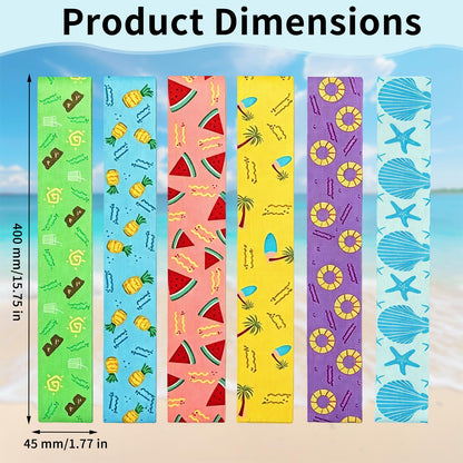 runxsam 6 pcs elastic beach towel bands 40×4.5 cm 6 styles