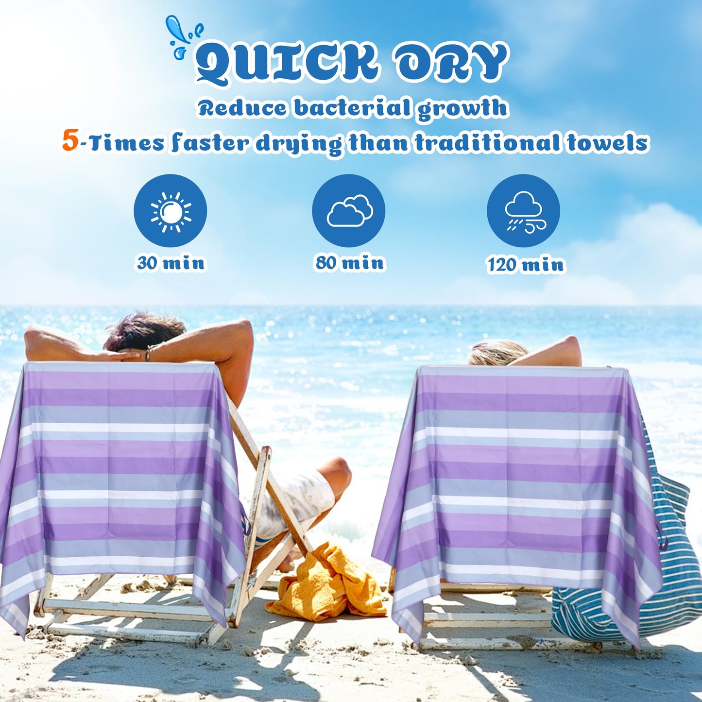 Anavasi Microfibre Beach Towels for Adults, 1 Pack 180 x 90cm 100% Recycled