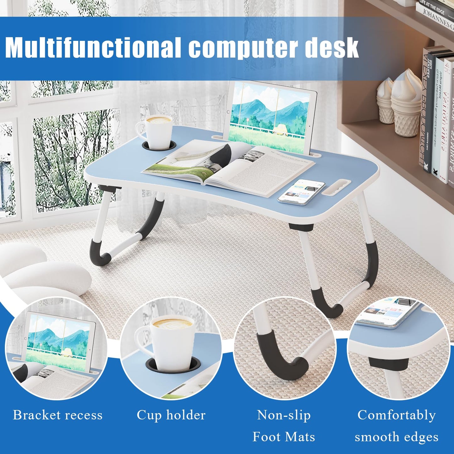 Multi - Function Bed Table & Laptop Stand for Bed - Ideal for Comfortable Laptop Use in Sofa