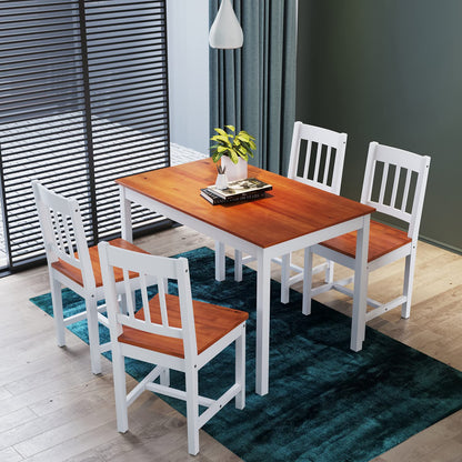ZANOFIRA Kitchen Dining Table Set with Chairs Set 4 Pine Wood Dinner Set for Dining Room and Living Room Furniture Sets