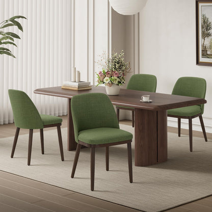 MALOL Thick Wood-base Dining Chairs Set of 4, Upholstered Kitchen Chairs with Solid Wood Legs and Thick Seat Cushion