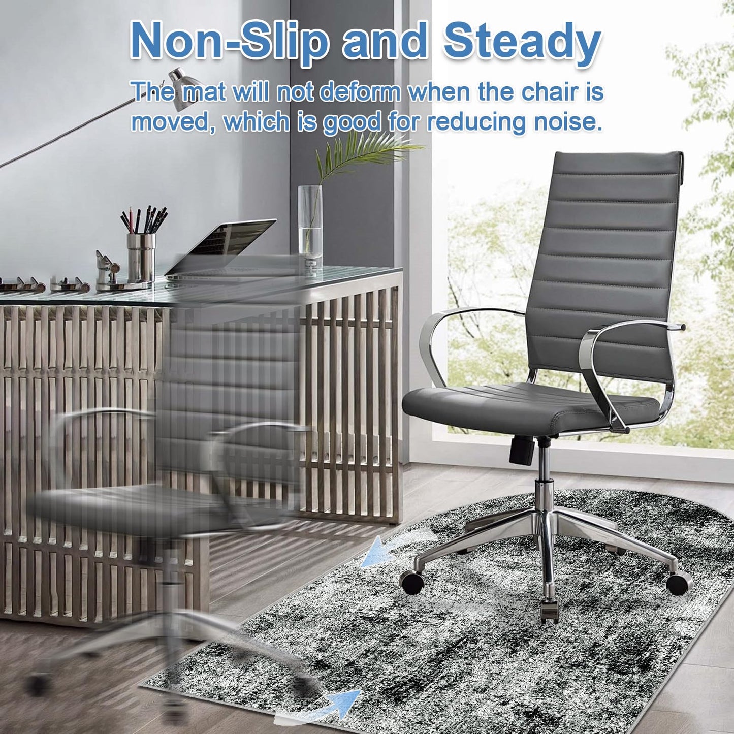 Capslpad Office Chair Mats for Hardwood Floor 90x120cm Non Slip Modern Abstract Home Multi Purpose Chair Mat Low Pile Floor Protectors Computer Chair