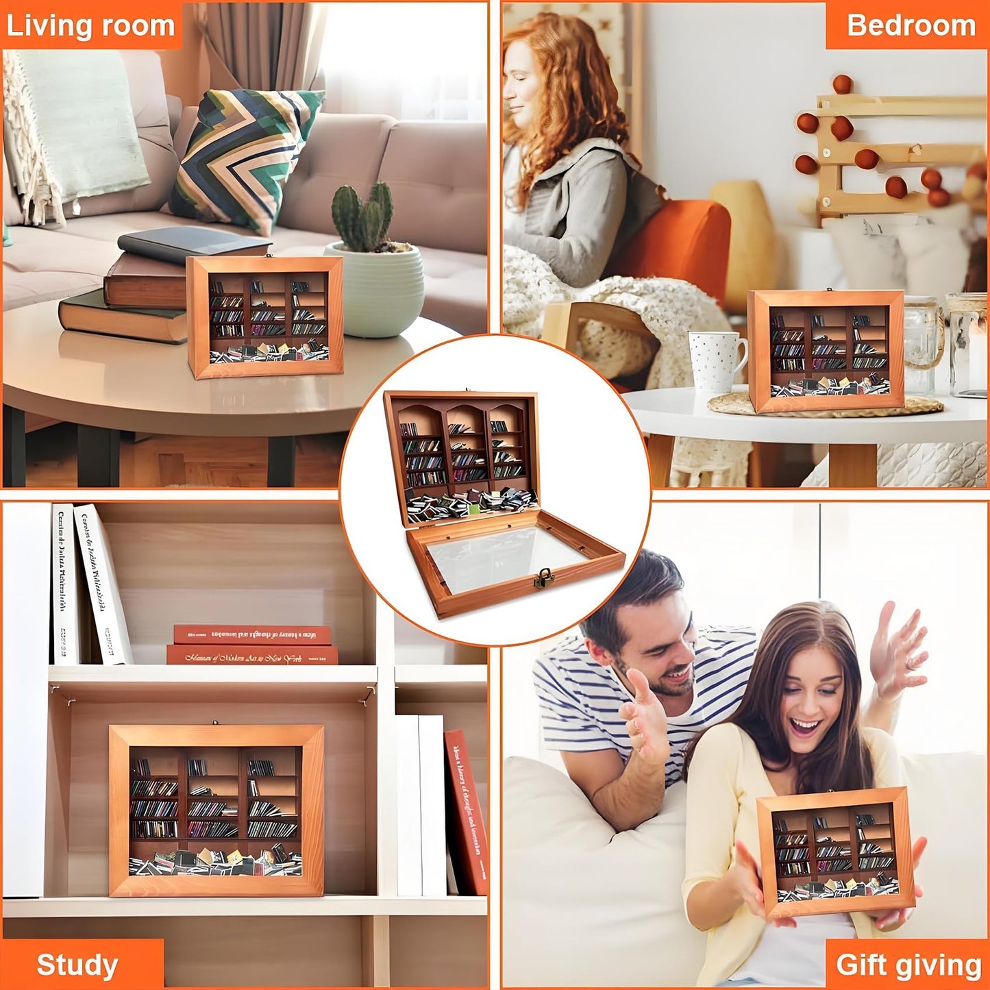 YoyoMeta Anxietys Relief Bookshelf Anxiety Bookshelf Shake Away Your Bookshelf Decoration Book Display Book Shelf for Book Lovers Ornaments Miniature